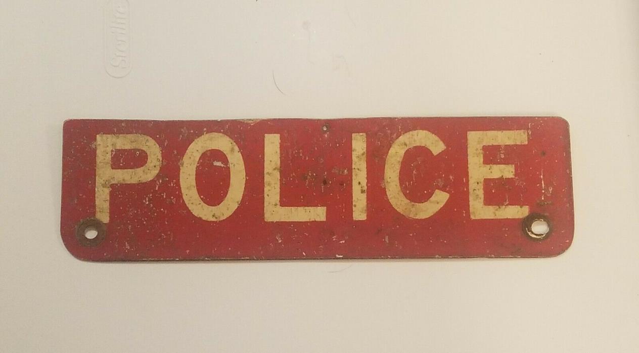 obsolete 1950s Conn State Police bumper plate cut down for a local dept