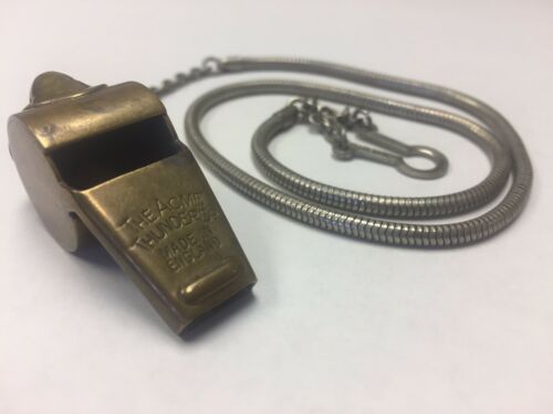 VINTAGE ACME THUNDER EMERGENCY WHISTLE MADE IN ENGLAND WITH CHAIN