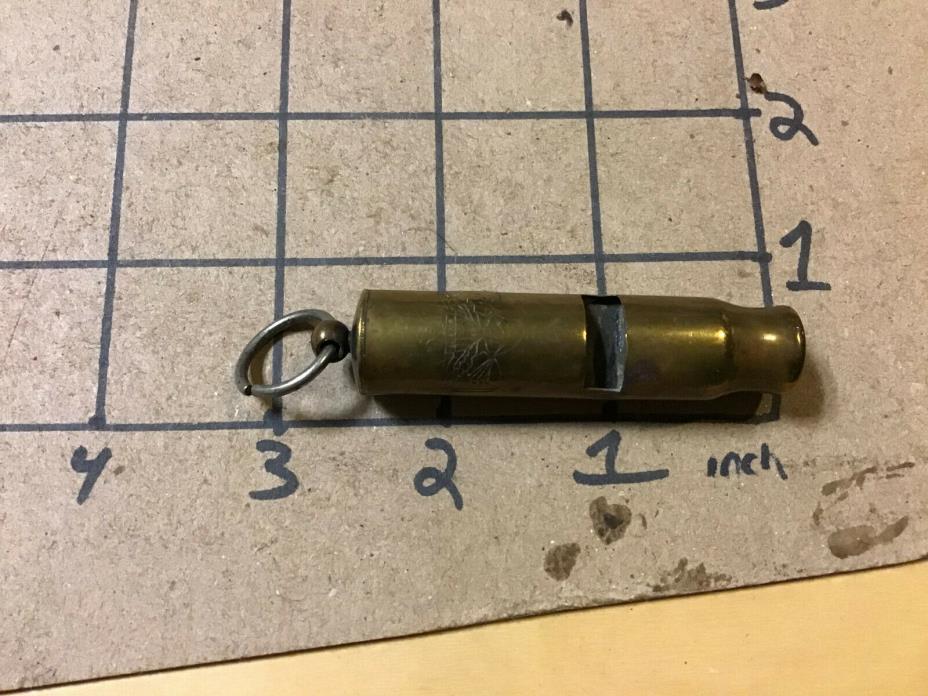 Vintage working WHISTLE -- BRASS -- marked B & R w an EAGLE
