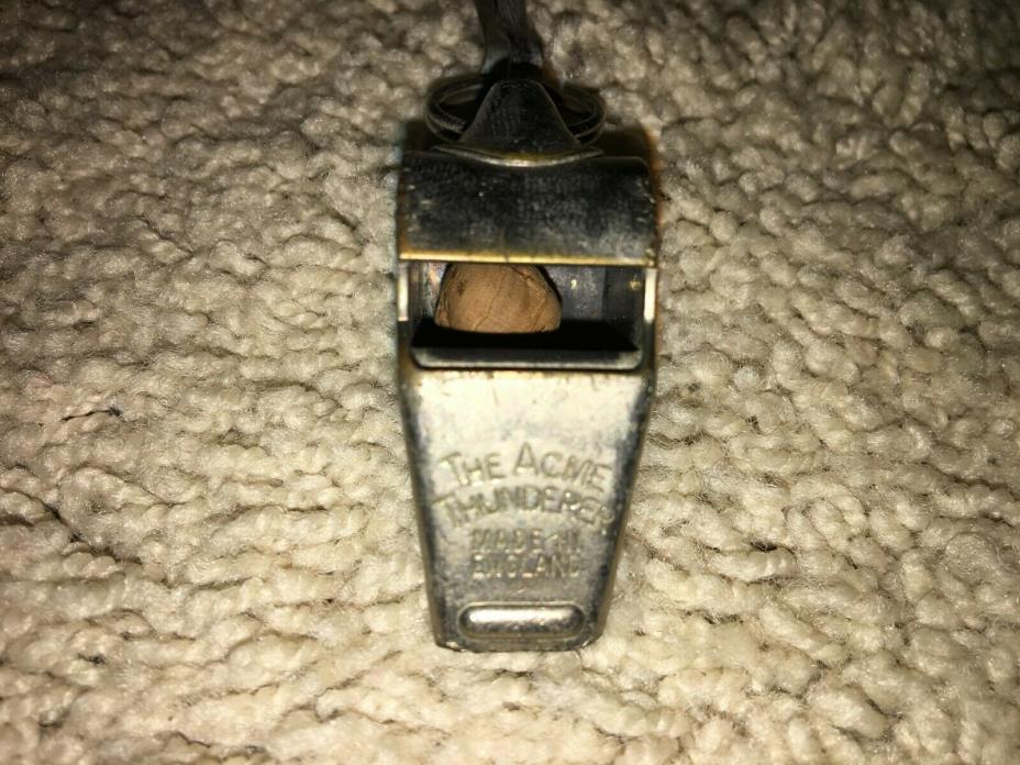 Vintage Acme Thunderer Whistle with lanyard