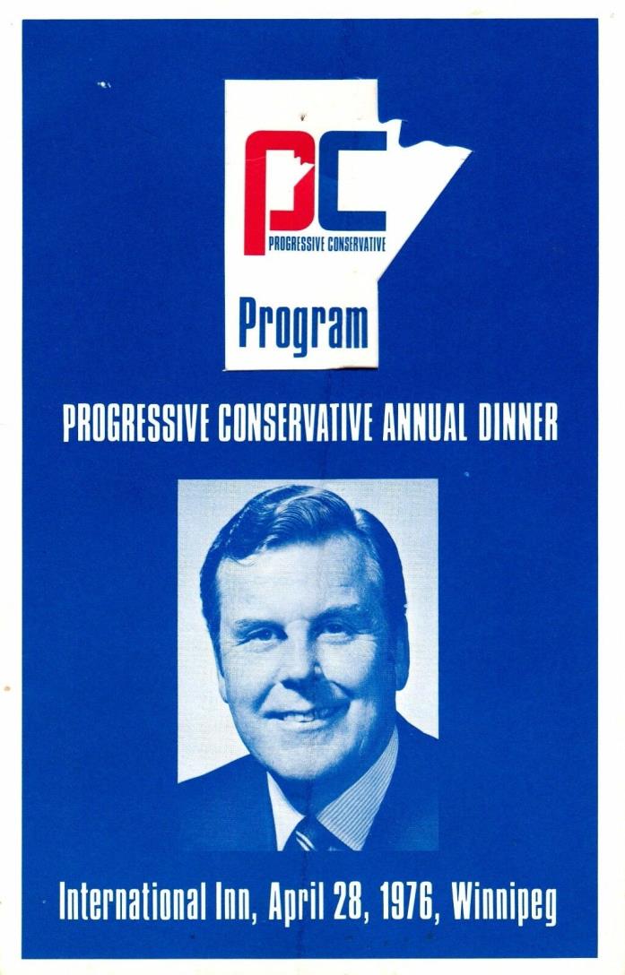 Conservative Party 1976 Annual Dinner Program Sterling Lyon slc