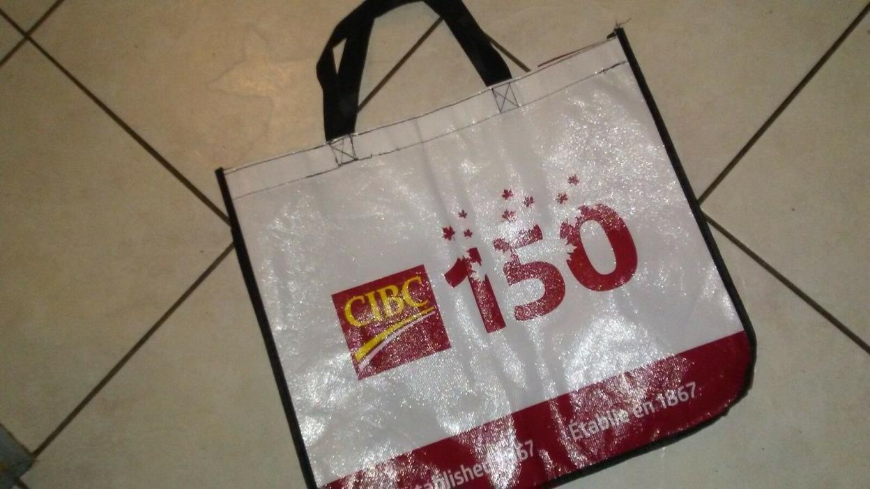 CANADA 150 ANNIVERSARY CIBC PRIMO COMMEMORATIVE. REUSABLE BAG + MAP 1867- 2017