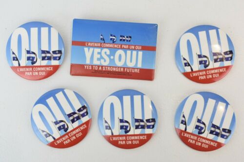 Quebec 1995 Referendum Yes Button Pin Collectible Political Memorabilia Lot