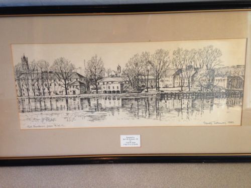 Original Ink Sketch Of Fort Frontenac By Canadian Artist Wendy Tretheway, 1980