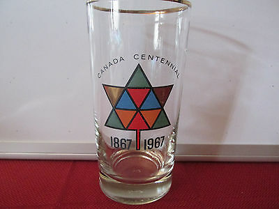 1867-1967 Canada Centennial Gold Rimmed Souvenir Glass