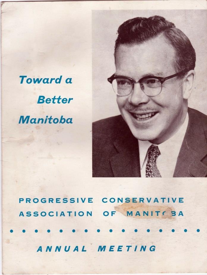 Conservative Party 1958 Annual Meeting Program Duff Roblin slc