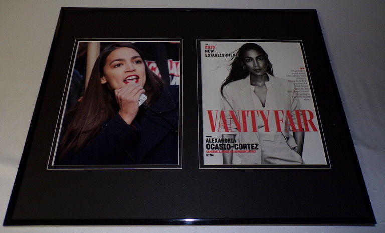 Alexandria Ocasio Cortez Framed 16x20 Photo & Vanity Fair Cover Display