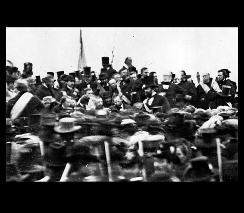 Abraham Lincoln Gettysburg Address PHOTO 1863 Civil War President Amidst Crowd