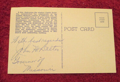 Color Post Card - SIGNED by Missouri Governor John M Dalton (1961 - 1965)