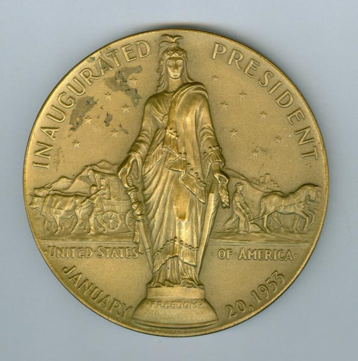 Jan 20, 1953 BZ Dwight Eisenhower Inaugurated President US Mint Medal, 3”