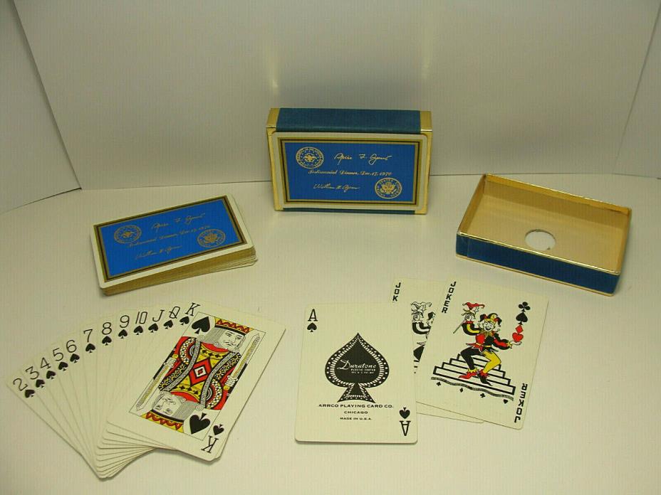 Spiro Agnew Vice Presidential & William Hanes Ayres Dinner Playing Cards 1970