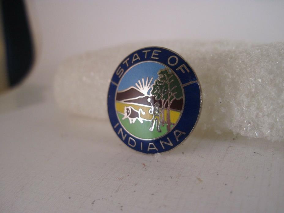 Indiana     State Seal cloisonne  logo  lapel pin    (8o26  3 )
