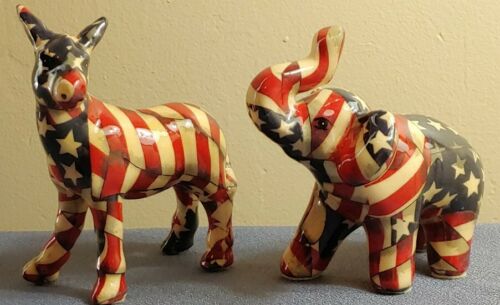2 La Vie Elephant donkey REPUBLICAN USA stars and stripes GREAT PATCHWORK
