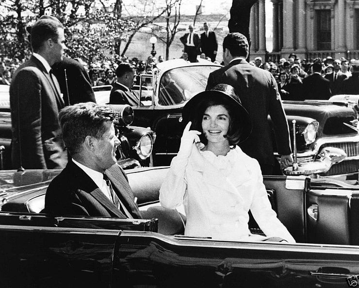 President and Mrs. John F. Kennedy in the back of an open car New 8x10 Photo