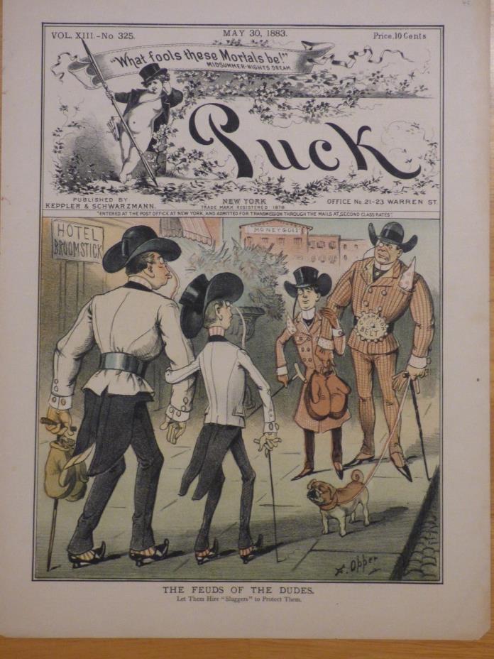 1883 Puck Magazine cover cartoon 