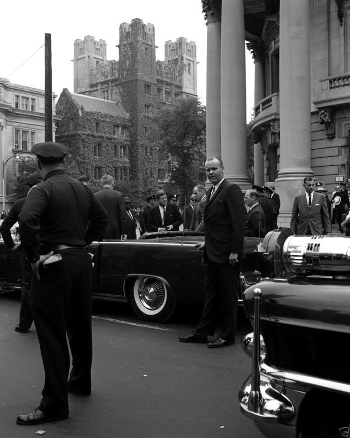 President John F. Kennedy gets in limousine at Yale University New 8x10 Photo