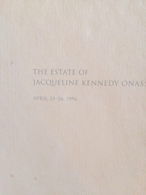 Estate of Jacqueline Onassis auction book @ Sothebys  April 23-26 1996 hardcopy