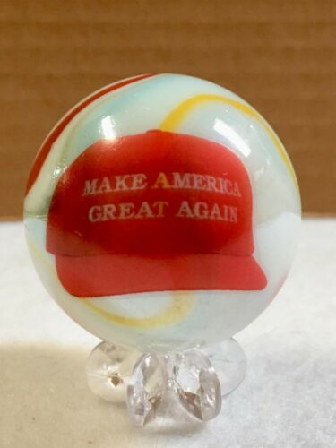 PRESIDENT TRUMP HAT MARBLE MAKE AMERICA GREAT AGAIN GLASS  2