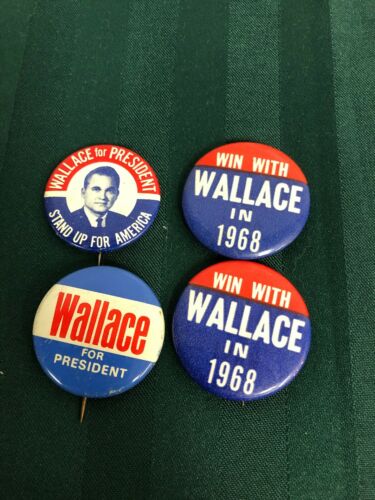 Lot Of 4 Vintage George Wallace for President Political Buttons Pins