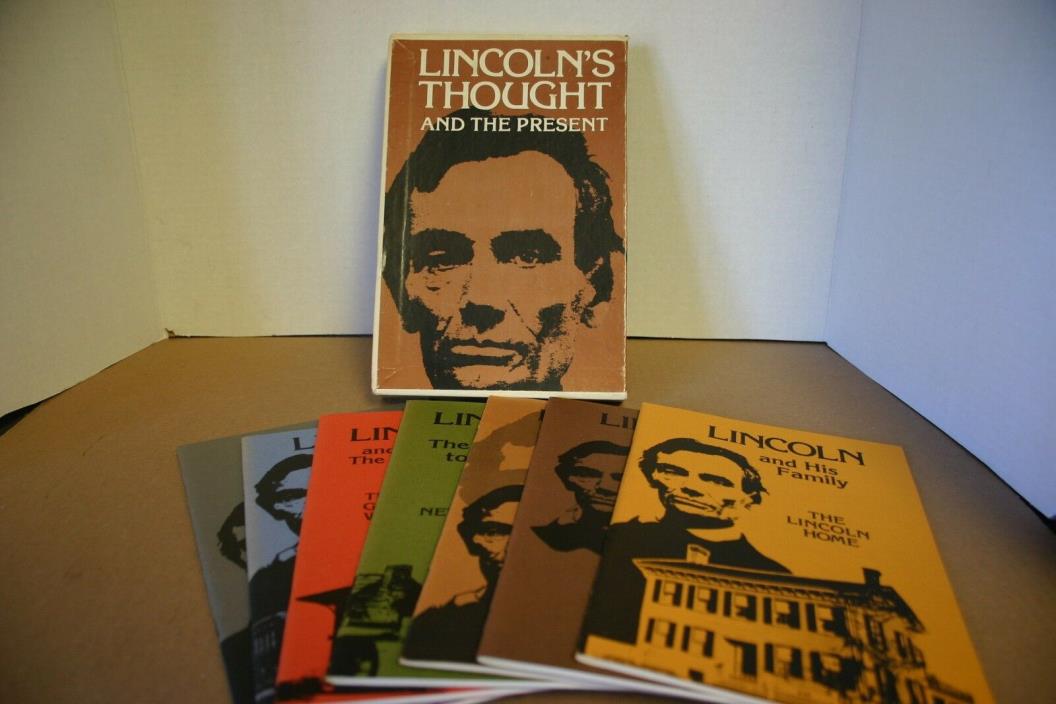 1978 Abraham Lincoln 6 Volume Pamphlets Illinois Museum Box Book Set Plus Extra