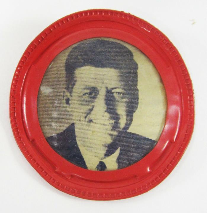 Vintage JFK Flasher Button Lenticular John F Kennedy For President Cine-Vue