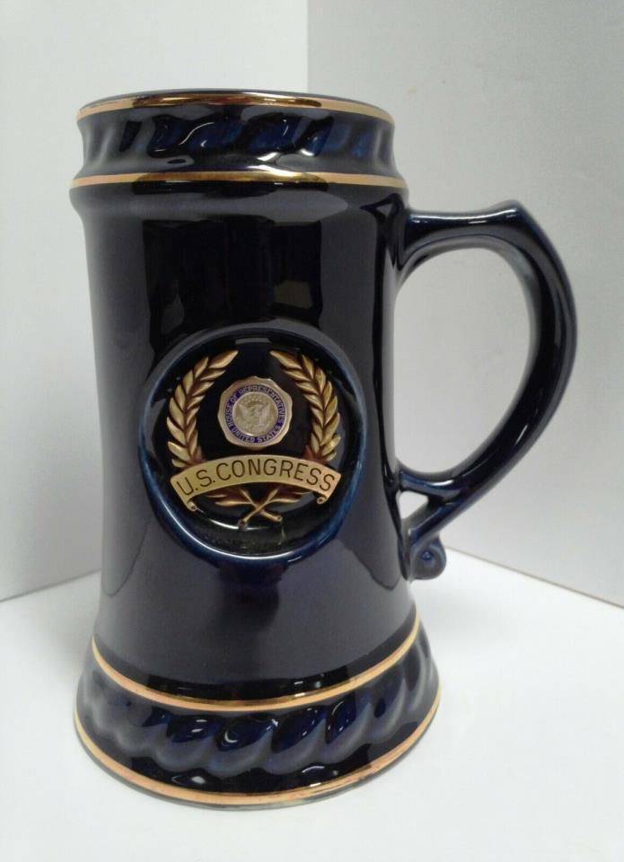 U. S. Congress Porcelain Coffee Mug Blue Gold New