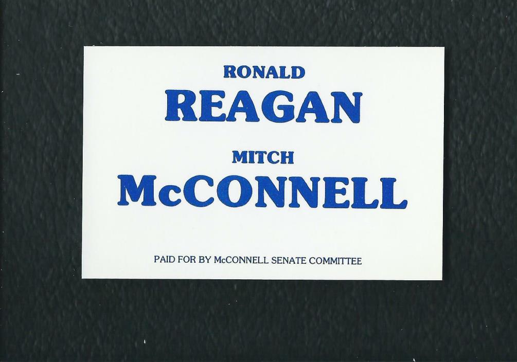 Ronald Reagan Mitch McConnell Campaign Card Conservative Republican Kentucky