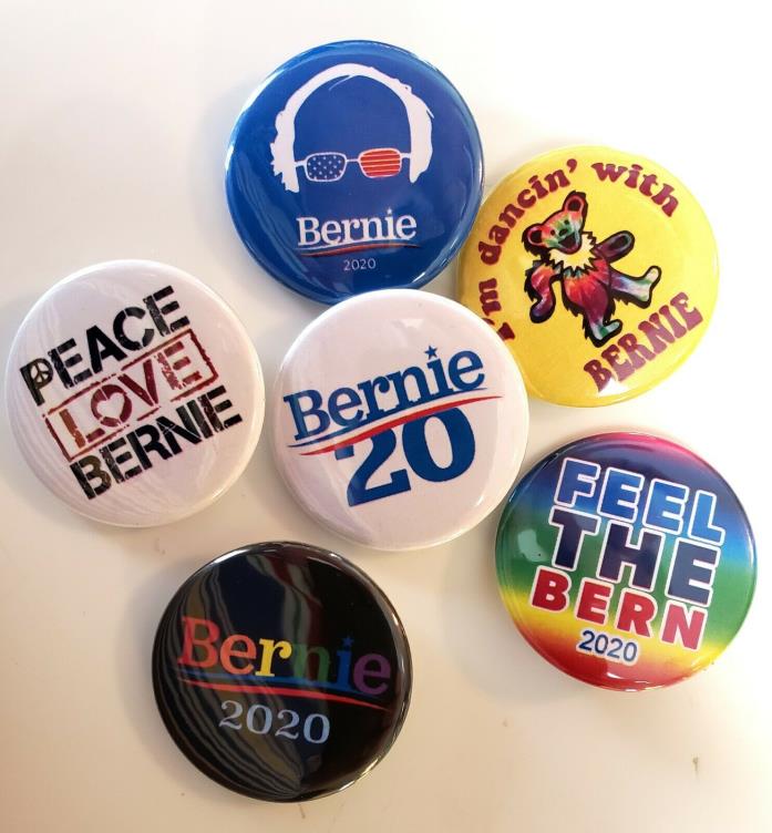 Set of 6 Bernie Sanders For President 2020 1.5 Inch Buttons Lot Pinbacks Pins