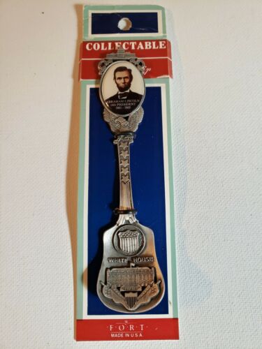 Abraham Lincoln Collectible Spoon White House Pewter 1987 Fort US Presidential