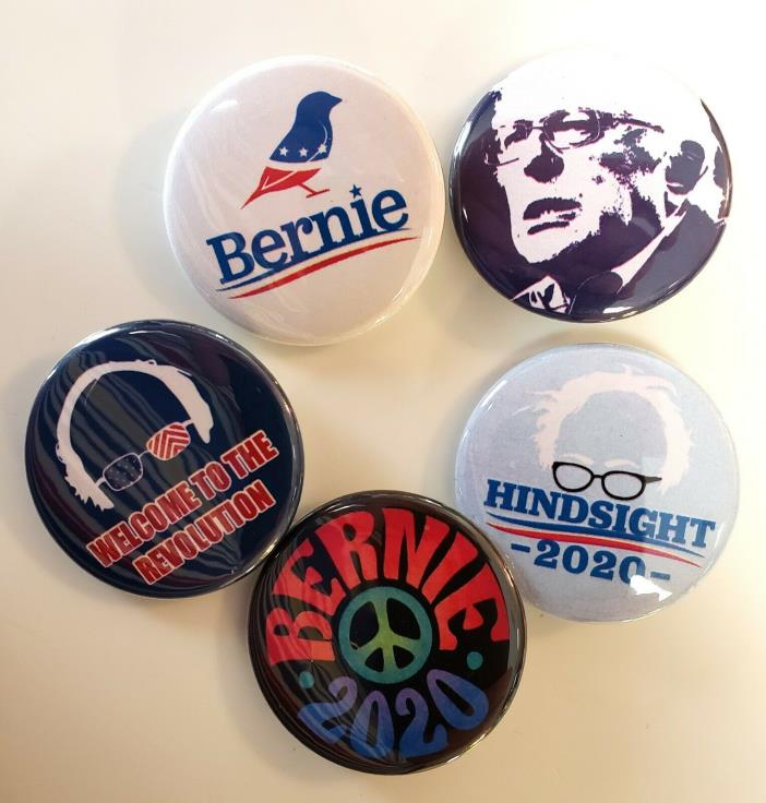 Set of 5 Bernie Sanders For President 2020 1.5 Inch Buttons Lot Pinbacks Pins