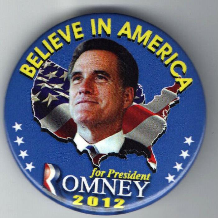 MITT ROMNEY President 2012 Pin pinback button #B 2.25 inch size