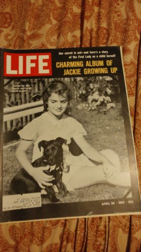 Life magazine April 26 1963 Jackie O childhood picture album free USA shipping