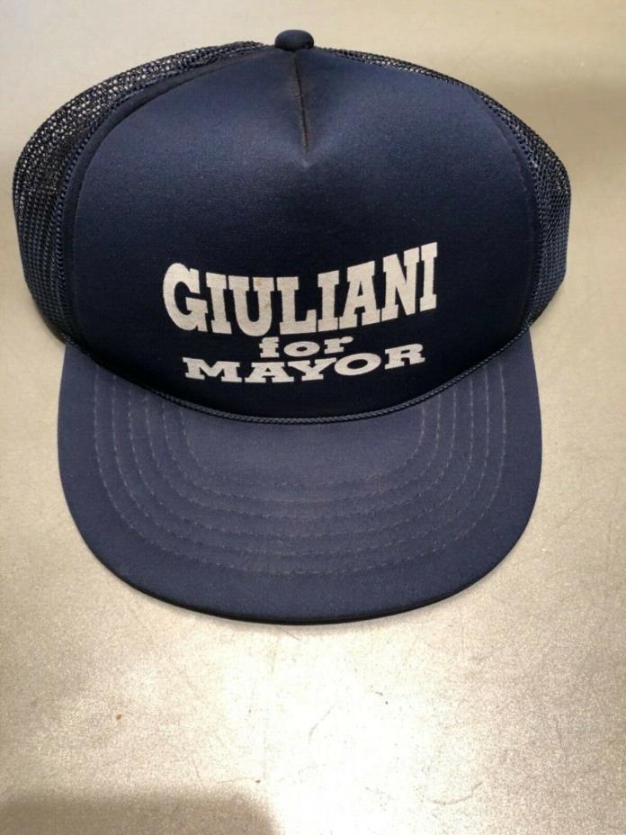 VINTAGE EXTREMELY RARE RUDY GIULIANI FOR NYC MAYOR SNAP BACK HAT REPUBLICAN, USA