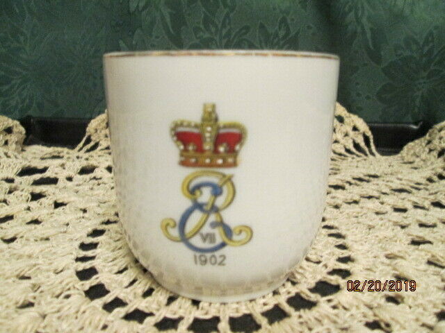 1902 Coronation King Edward VII Cup with Impression of his Head in Bottom of Cup
