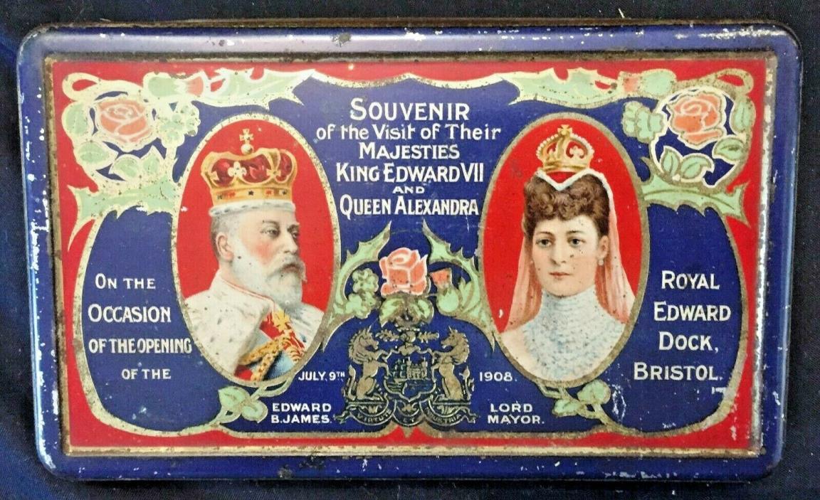 J. S. Fry & Sons Ltd Chocolate Tin, Souvenir of the Royals visit to Royal Edward