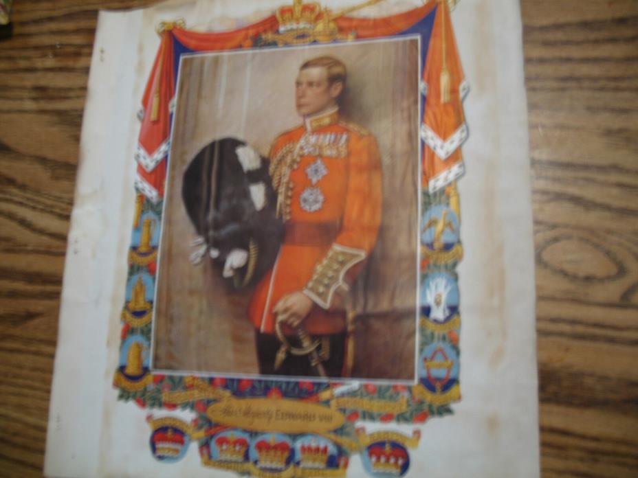 Scrapbook page, picture of King Edward VIII, back paper account of abdication