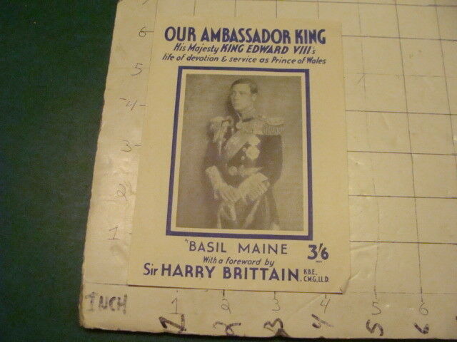 Vintage Original Paper: KING EDWARD VIII our ambassador king double sided paper