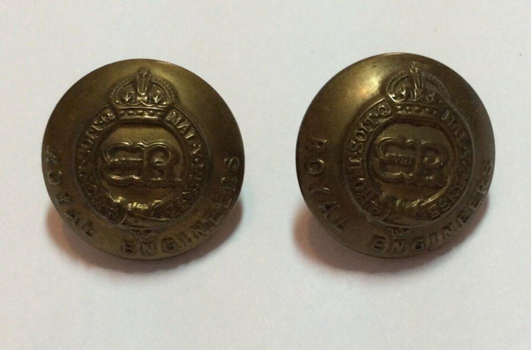 RARE ORIGINAL LOT OF 2X EDWARD VIII ROYAL ENGINEERS BUTTONS RE C PITT AND CO