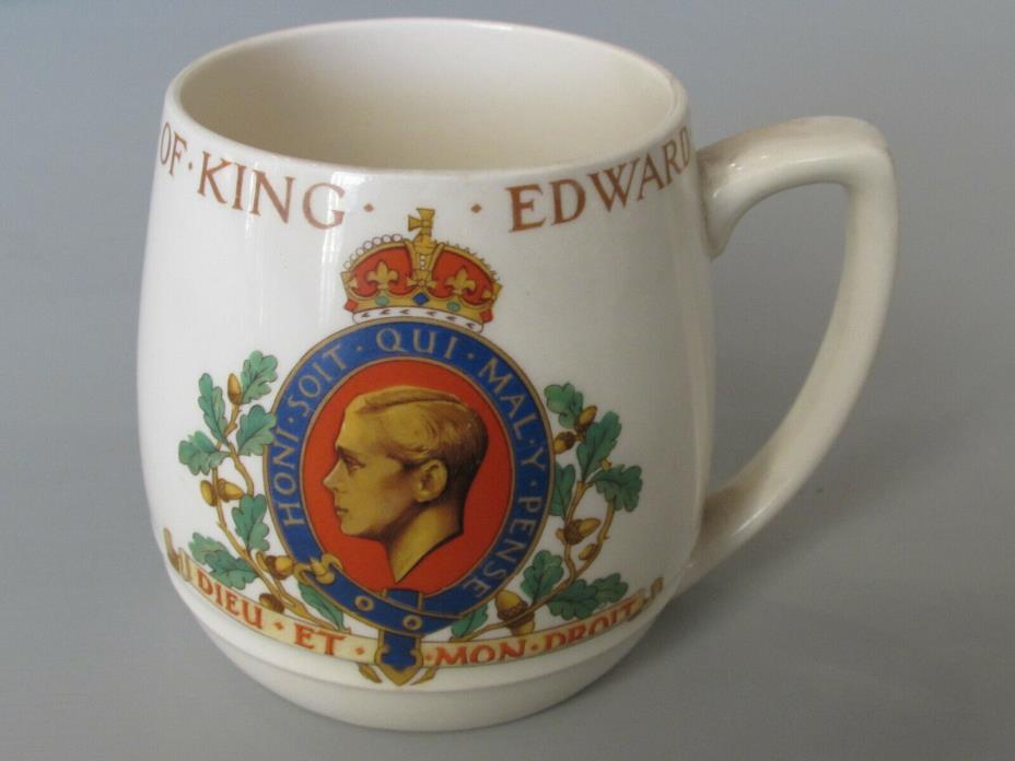 VTG 1937 EDWARD VIII-ABDICATED KING-CORONATION MUG-CUP-SOUVENIR-SOLIAN WARE-SOHO