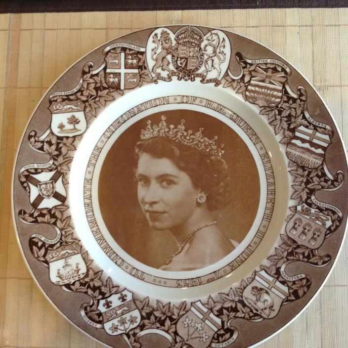 VINTAGE QUEEN ELIZABETH COMMEMORATIVE PLATE 1953 CORONATION