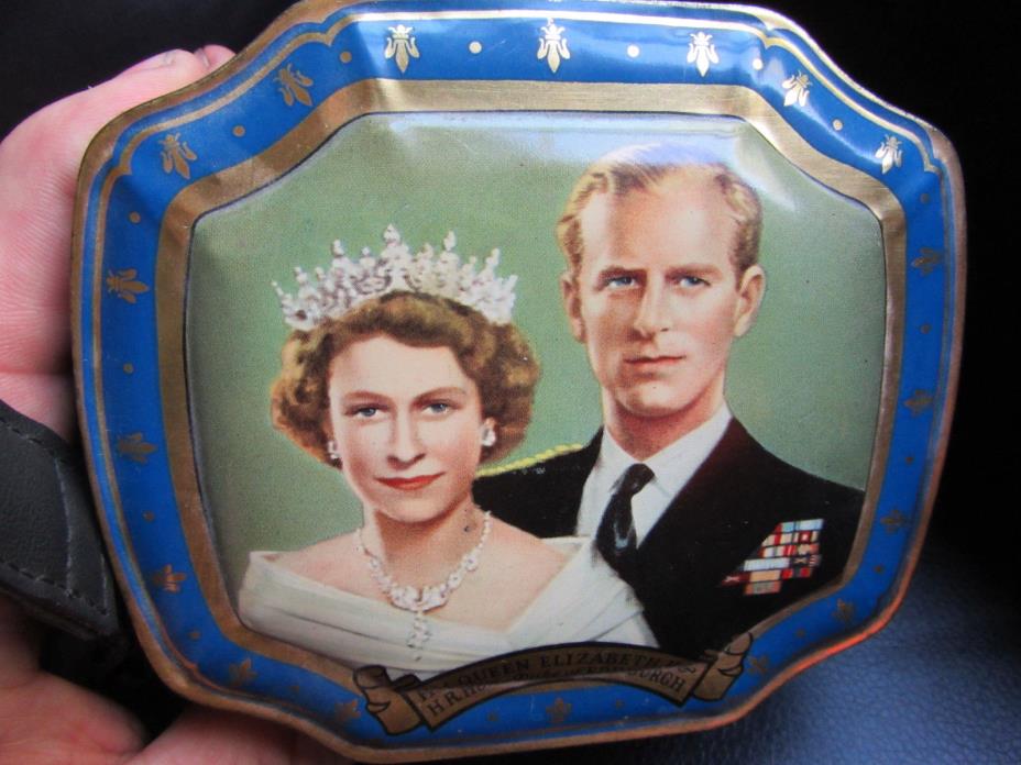 Vintage 1953 Queen Elizabeth II Coronation Horner Toffee Candy Sweets Tin Nice