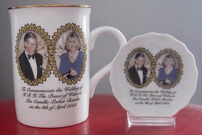 Prince Charles & Camilla Wedding Mug & Mini Plate - Wrong Date
