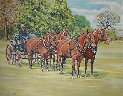 Carriage Riding iWindsor Park HRH Prince Philip Oil Painting Bevan Rider c1980s