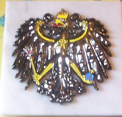 Royal German Prussian Black War Eagle Empire Medal Desk Paperweight Marble Unit