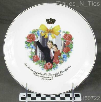 Royal Wedding Remembrance Plate Willem Alexander & Queen Maxima 2002  (JJ)