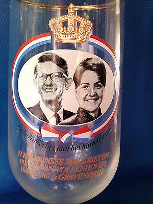 VTG Princess Margriet -Pieter van Vollenh drinking glass Netherlands Dutch Royal