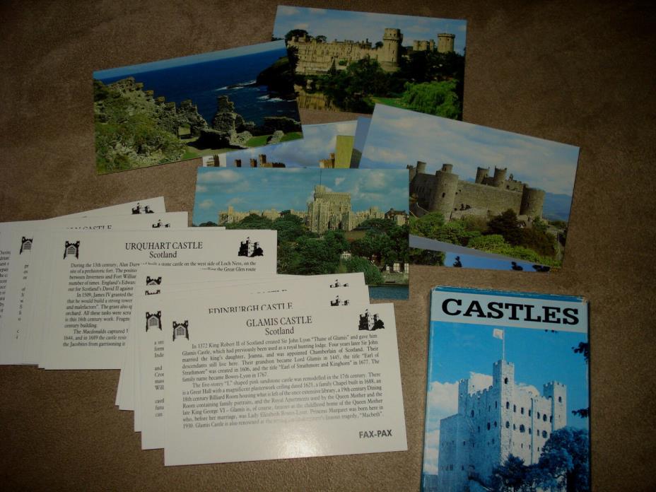 BRITISH CASTLES PICTURE & FACT CARDS KNOWLEDGE IN A NUTSHELL 1995ed. 40 Cards