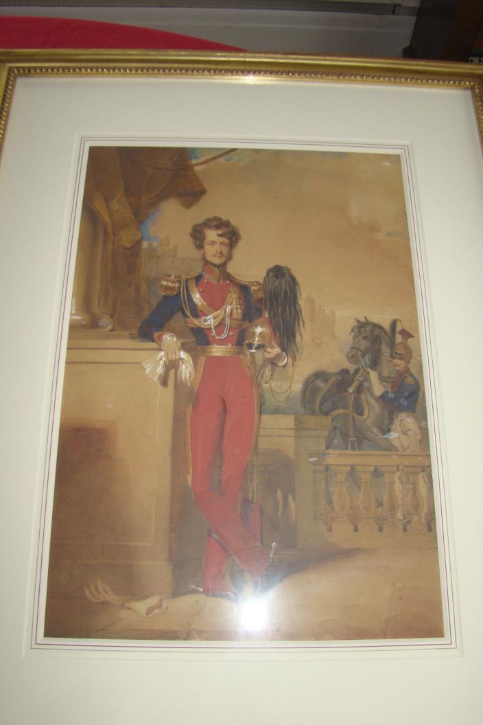 9th LANCER OFFICER WINDSOR FUNERAL GEORGE iV 1830 WATERCOLOUR
