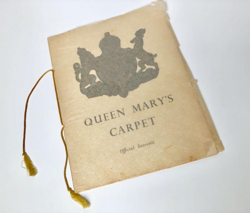 Antique 1950 QUEEN MARY’S CARPET Official Souvenir Booklet Protective Cover