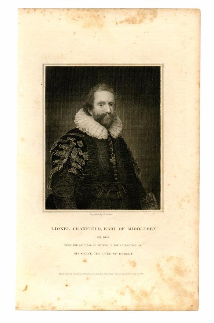 LIONEL CRANFIELD, EARL OF MIDDLESEX, English Member of Parliament, Engraving